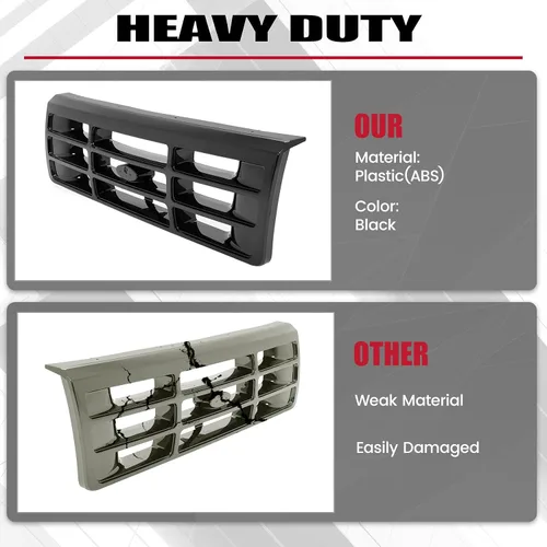 Miniatura 5 de HECASA Parrilla delantera compatible con Ford Bronco F-150 F-250 HD F-350 1992-1997 Reemplazo para FO1200172 F6TZ8200AAA 104-01450A Ensamblaje