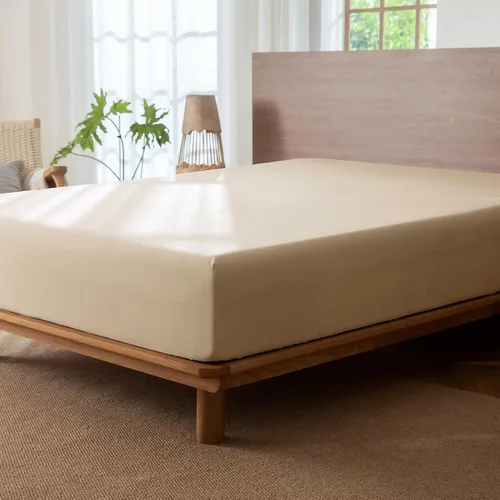 Miniatura 4 de MooMee Sábana bajera ajustable de solo 100% algodón lavado con textura parecida al lino, transpirable, duradera, suave, cómoda, bolsillo profundo