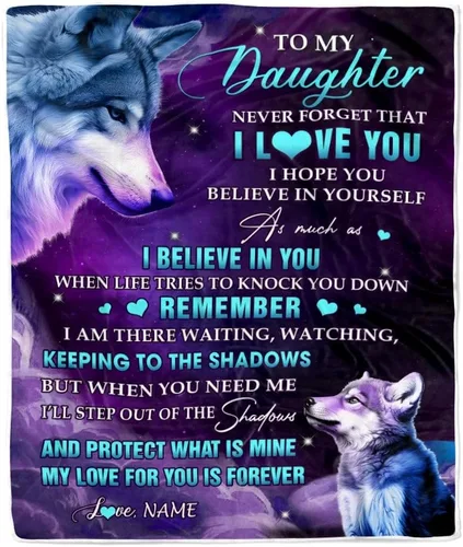 Miniatura 21 de Manta personalizada con texto en inglés «To My Amazing Daughter from Mom Dad Lion Never Forget I Love You Daughter», manta de forro polar