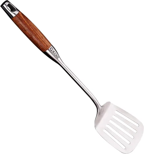 Miniatura 14 de Wok - Espátula de acero inoxidable, espátula ancha de metal con mango largo hueco, utensilios de wok, plata/14.7 pulgadas