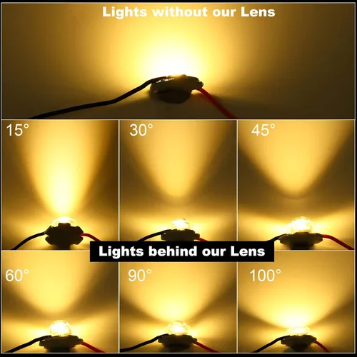 Miniatura 6 de PATIKIL Lente convexa LED de 0.512 in, 15 unidades de 15 grados de ángulo de haz de acrílico lente de condensador convexo óptico para lámparas LED