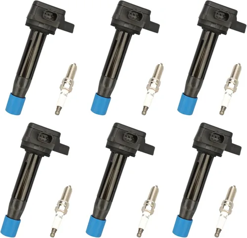 Juego de 6 bobinas de encendido y bujías UF603 para Acura 2009-2012 RL, 2009-2014 TL, 2010-2014 TSX, para Honda Accord 2008-2012, Accord Crosstour