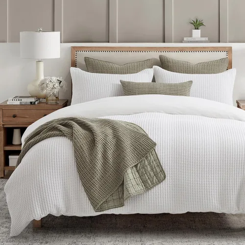 Miniatura 2 de Levtex Home - Mills Waffle Taupe - Almohada decorativa (12 x 24 pulgadas) - Waffle - Taupe
