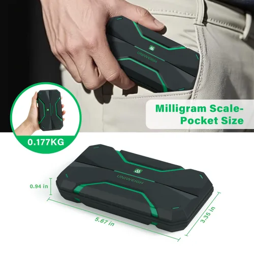 Miniatura 8 de UNIWEIGH Báscula de miligramos de precisión de 0.00 oz/1.76 oz, báscula digital de joyería para polvo, monedas, oro, gema, recarga, escala de micro
