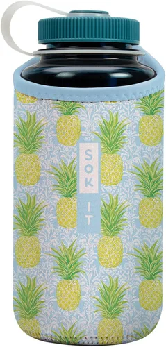 Miniatura 147 de Sok It BotlSok Funda para botella de agua con cubierta de neopreno aislante (Floral abstracto, se ajusta a CamelBak o Nalgene de 12 onzas)