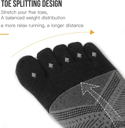 Miniatura 6 de Calcetines Cool-max para correr para hombres y mujeres, 3 pares de calcetines atléticos transpirables de cinco dedos