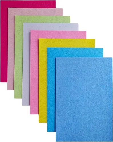 Miniatura 12 de Jtnohx - Fieltro rígido, hojas de fieltro de 2 mm de grosor para manualidades, cuadrados de tela de fieltro dura de 20,3 x 30,5 cm, 8 piezas