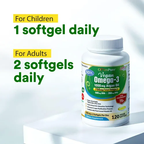Miniatura 8 de LABO Nutrition OmaxPure - Aceite de algas veganas Omega-3 de 750 mg, suplemento de omega-3 EPA y DHA a base de plantas para la salud del corazón