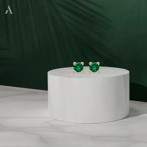 Miniatura 3 de Amberta Allure - Aretes de tuerca de oro amarillo de 9 quilates para mujer