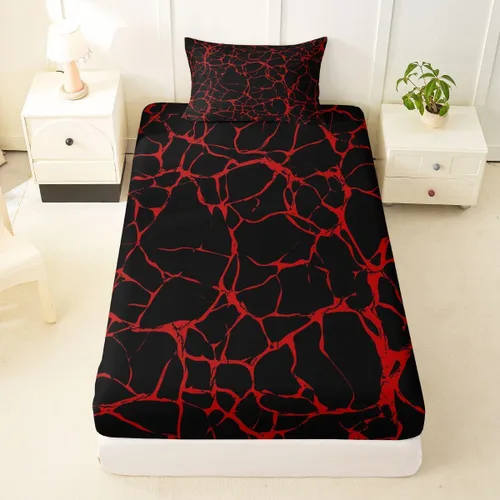 Miniatura 17 de Erosebridal Sábana bajera ajustable de mármol metálico dorado, tamaño individual, sábanas de cama con purpurina dorada negra, diseño de textura