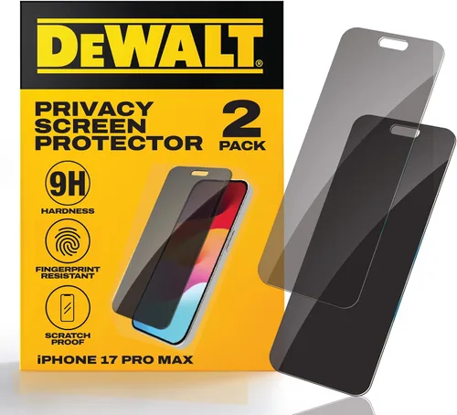 Miniatura 10 de DEWALT Paquete de 2 protectores de pantalla de privacidad resistentes para iPhone 13 Pro Max/14 Plus, protección de sensor, compatible con isla