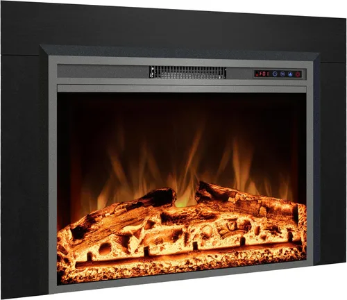 Inserto de Chimenea Eléctrica de 40" de Ancho x 30" de Alto con Kit de Moldura de Metal, Calentador de Chimenea con Llamas Ajustables, Temporizador