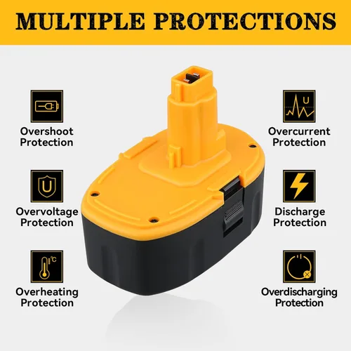 Miniatura 5 de DC9096 Paquete de 2 baterías de repuesto de iones de litio de 6.0Ah 18V para Dewalt compatible con batería Dewalt de 18 V DC9098 DC9099 DW9095