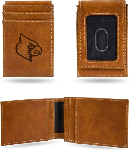 Miniatura 136 de Cartera de bolsillo frontal grabada con láser NCAA - Compacta/Cómoda/Delgada