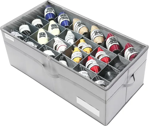 Miniatura 10 de Luvhomee Organizador de almacenamiento de zapatos, se adapta a 16 pares, caja organizadora de zapatos grande para armario, contenedores plegables