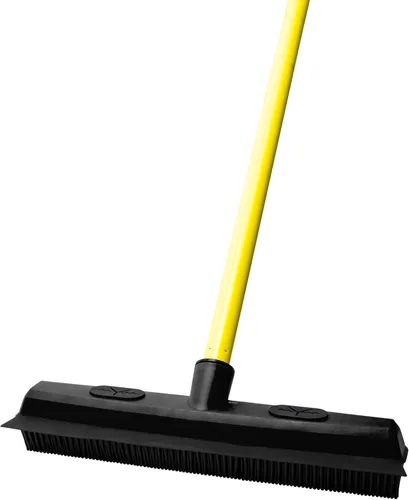 Miniatura 14 de FURemover Escoba de goma original para pelo de mascota con escoba, con mango telescópico de 58 pulgadas para alfombras, azulejos y madera dura