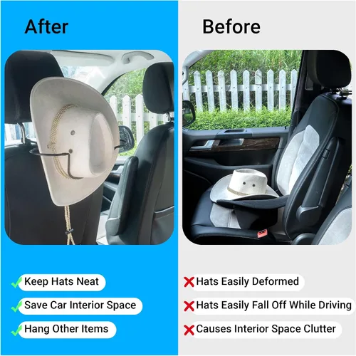 Miniatura 2 de Yuoyar Soporte para sombrero de vaquero para SUV y coche - Mantiene la forma del sombrero - Accesorios para camiones
