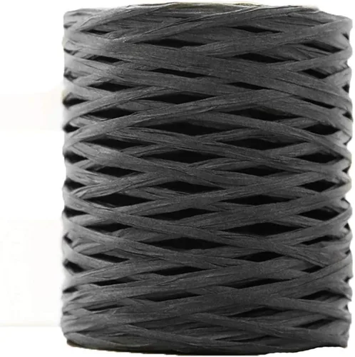 Miniatura 19 de Hilado de ganchillo negro para sombrero de sol de verano, bolsa de playa, hilo de paja de ganchillo hilo de rafia hecho a mano, 656.2 ft/218 yardas