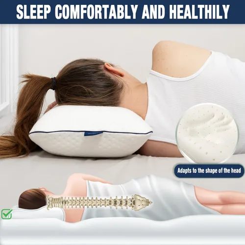 Miniatura 5 de alkamto Almohada de espuma viscoelástica cómoda para viajes y campamentos, bolsa portátil fácil de transportar, funda de almohada con regulación