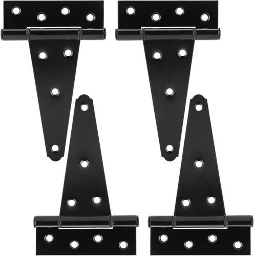 Miniatura 20 de HILLMASTER Bisagras de puerta de cobertizo con correa en T de 12 pulgadas resistentes Bisagras de correa de puerta Bisagra en T negra Herraje