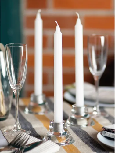 Miniatura 3 de CANDWAX Paquete de 4 velas cónicas blancas, sin goteo, de combustión lenta, sin perfume, de 12 pulgadas, ideales para mesa de comedor, candelabros