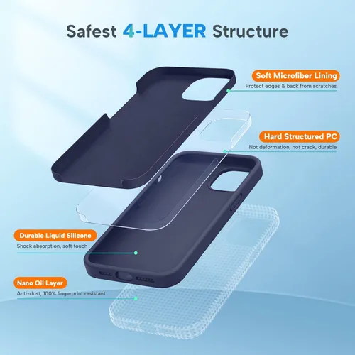 Miniatura 4 de Miracase - Funda diseñada para iPhone 13 Pro Max con protector de pantalla, [forro interior de microfibra suave antiarañazos], funda protectora