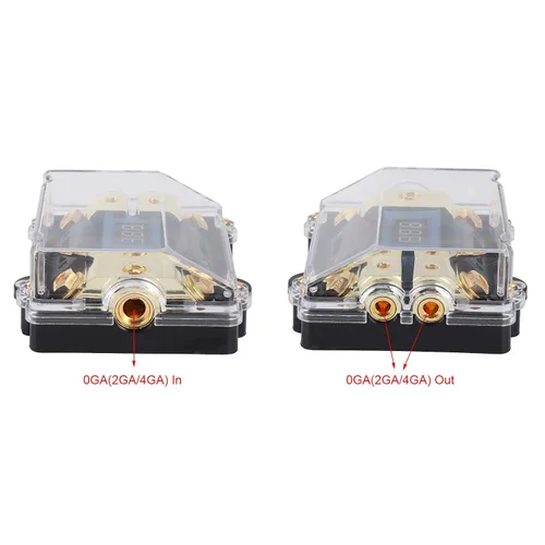 Miniatura 4 de Bloque de soporte, 100A 1 en 2 bloque de salida con pantalla LED digital de voltaje para audio de yate de automóvil