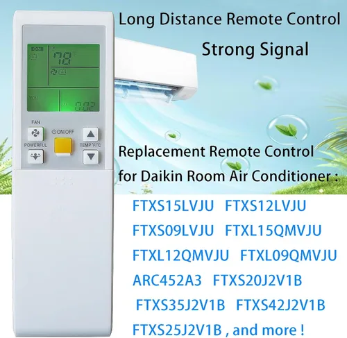 Miniatura 5 de Mando a distancia de repuesto para aire acondicionado Daikin FTXS15LVJU FTXS12LVJU FTXS09LVJU FTXL15QMVJU FTXL12QMVJU FTXL09QMVJU ARC452A3