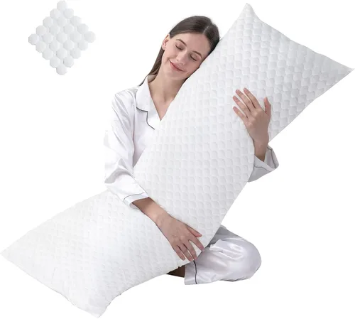 Miniatura 26 de DOWNCOOL Relleno de Almohada Grande para el Cuerpo - Almohada Transpirable de Cuerpo Completo para Personas que Duermen de Lado - Almohada de Cama