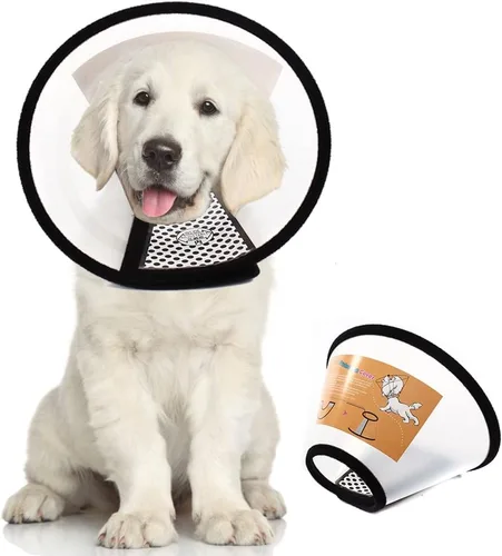 Miniatura 8 de Collares y conos de plástico para recuperación de mascotas para perros y gatos después de la cirugía, cono ajustable para el cuello del perro