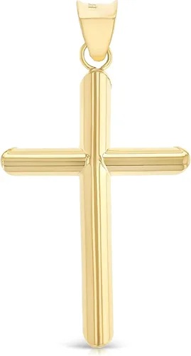 Miniatura 2 de Ioka Colgante de cruz clásico de oro real de 14 quilates para collar o cadena, Metal, No es una piedra preciosa
