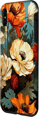 Miniatura 2 de Funda de flores mexicanas para iPhone XS Max Marigold Flower and Teal Aqua Blue Cyan