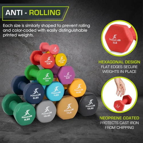 Miniatura 3 de ProsourceFit Neoprene Dumbbell Coated for Non-Slip Grip