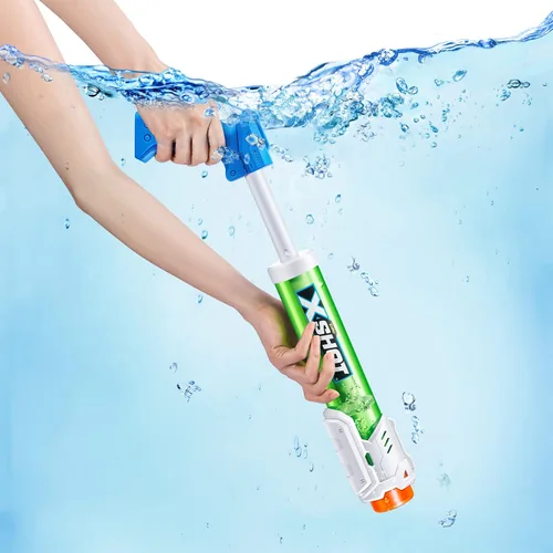 Miniatura 2 de XSHOT Water Warfare - Remojador de tubo pequeño (paquete de 4) por ZURU Super Soaking Pump Action, paquete de fiesta en la piscina, llena hasta 12.8