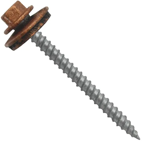 Miniatura 40 de 12 tornillos para techos de metal gris ABC de 2-1/2 pulgadas, cabezal de arandela hexagonal, arranque automático/roscado, arandela EPDM. 1 bolsa