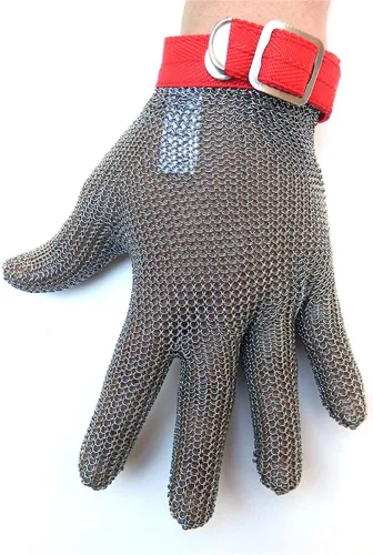 Miniatura 2 de inf-way 304L guante de Malla de Acero Inoxidable Cepillado resistente a cortes, Guante de Cocina Carnicero Seguridad de trabajo 1 unidad.