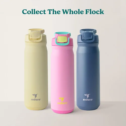 Miniatura 6 de REDUCE Hydrate Pro - Botella de agua aislada de acero inoxidable de 24 onzas, tapa abatible a prueba de fugas, apta para lavavajillas, sin BPA, Negro