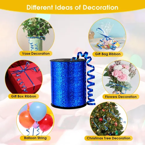Miniatura 4 de Cinta rizadora azul, cinta azul de 500 yardas, cinta rizadora para envolver regalos, cinta de globos, cuerda de globos, cinta rizada, cinta fina