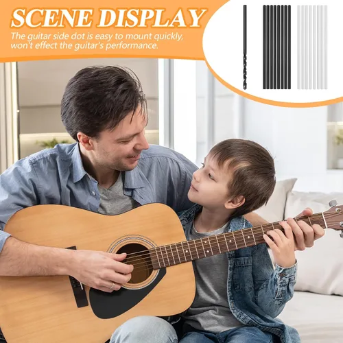Miniatura 5 de 100 piezas de diapasón de guitarra, diapasón, punto lateral, instrumento musical, incrustaciones, puntos para bajo, 1.969 x 0.079 in, marcadores