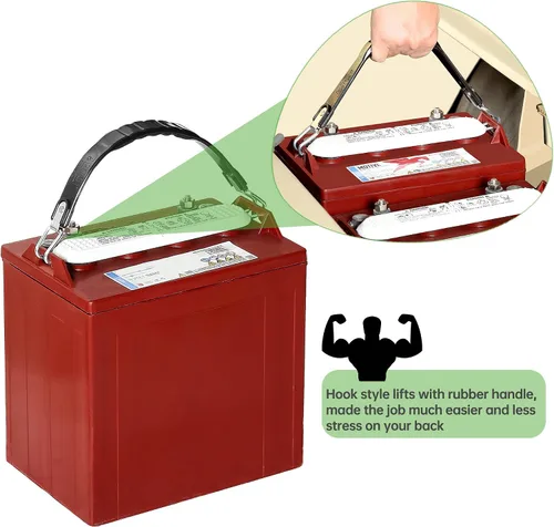 Miniatura 6 de 10L0L Correa de elevación de batería para carrito de golf, funciona para baterías de celdas profundas de Troya, correa universal de celda profunda