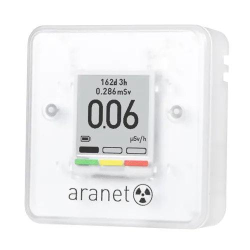 SAF Aranet - Detector de radiación, dosímetro, portátil, mide la tasa de dosis y la dosis total de radiación ionizante, pantalla de tinta