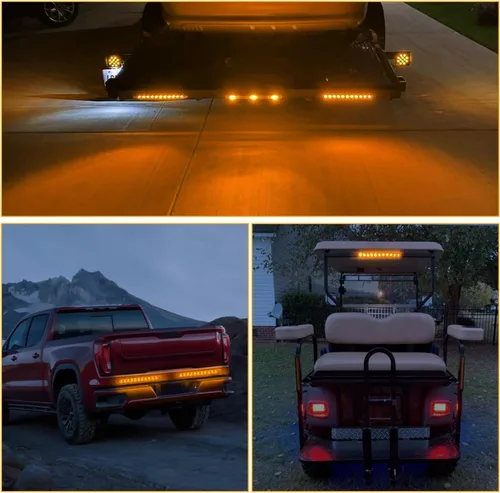 Miniatura 7 de GOOACC Barra de luz de remolque de 16 pulgadas, 2 unidades, 11 luces LED ámbar señales de giro intermitentes izquierda derecha, luces marcadoras