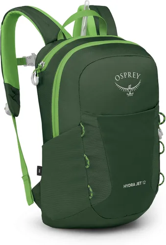 Osprey HydraJet - Mochila de senderismo para niños (12 litros) con depósito hidráulico, toldo verde Dosel verde