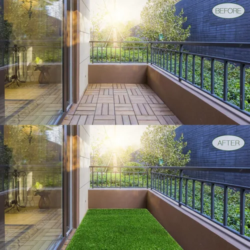 Miniatura 9 de A Ayoha Home&Garden - Césped artificial de tamaño personalizado, césped sintético realista, altura de 3.50 cm (1.38 pulgadas), césped falso, área