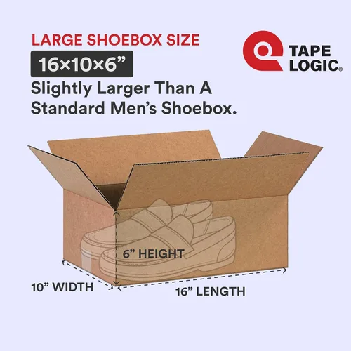 Miniatura 2 de TAPE LOGIC Cajas de cartón corrugado de 16 x 10 x 6 pulgadas, tamaño mediano de 16 pulgadas de largo x 10 pulgadas de ancho x 6 pulgadas de alto