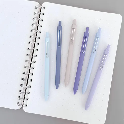 Miniatura 8 de allydrew Bolígrafos retráctiles de gel de tinta negra, punta fina de 0.020 in, suministros de papelería para el hogar y la oficina (juego de 6), Azul