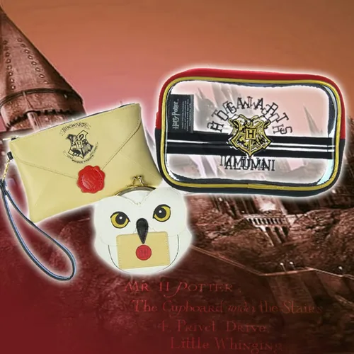 Miniatura 4 de Harry Potter Hogwarts Alumni Jrs. Juego de regalo de estuche de maquillaje con cremallera y monedero, Blanco