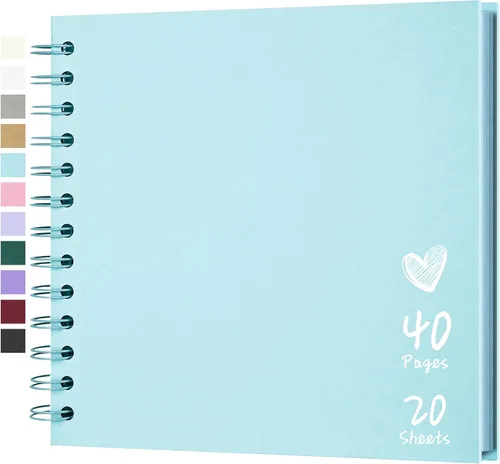 Miniatura 38 de Álbum de recortes de 7 x 7 pulgadas, álbum de recortes DIY de tapa dura de papel kraft, álbumes de fotos, 40 páginas, perfecto para fotos de 4 x 6