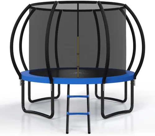 Miniatura 11 de Polar Aurora Trampolín para exteriores de 10 pies, 12 pies, 14 pies, 16 pies, con red de seguridad, almohadilla de resorte engrosada, trampolín Negro
