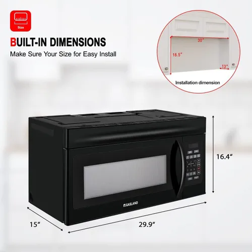 Miniatura 2 de GASLAND Cajón de microondas de 1.2 pies cúbicos de 24 pulgadas, microondas de cajón integrado de 1000W, microondas debajo del mostrador, microondas